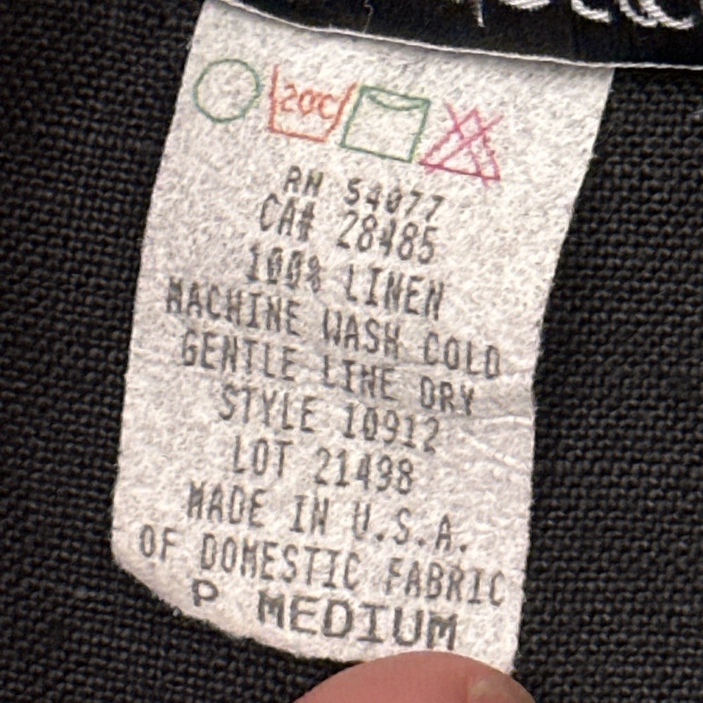 Vintage Carol Anderson Collection Linen‎ Vest PM Petite Medium Button Cottage - Picture 3 of 7